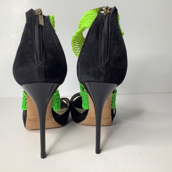 Jimmy Choo Black Suede Lana Open Toe Platform Sandals Size 37. - Picture 13 of 16